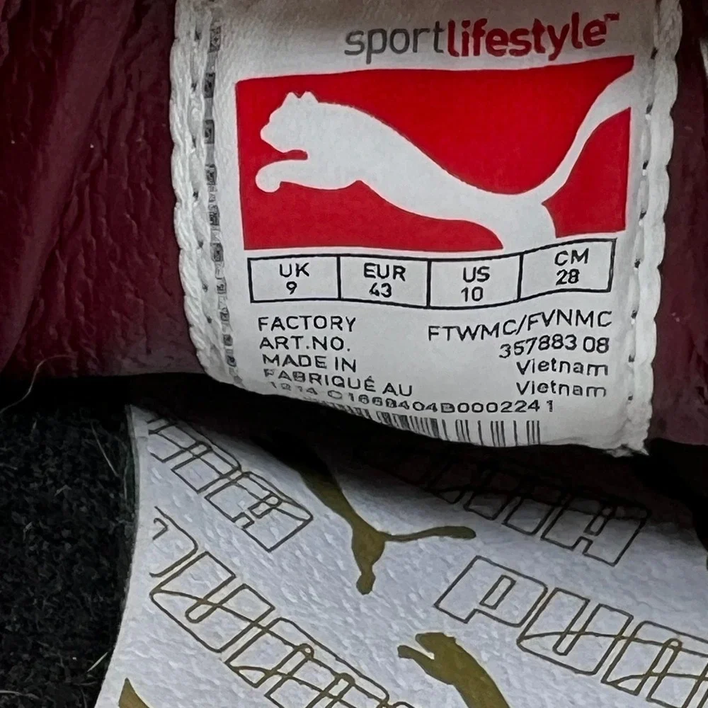 Puma Court Star NM Sneakers Men's Size 10 Burgundy Leather Low Top 357883-08